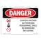 Signmission OSHA Danger Sign, 18" Height, 24" Wide, Aluminum, Cancer Hazard Authorized Personnel Only, Landscape OS-DS-A-1824-L-1052 - alternate 1